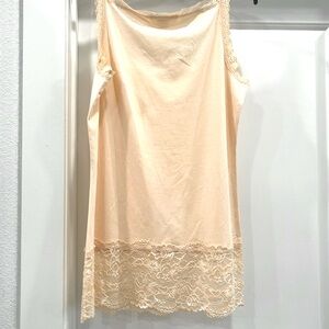 Sundance Elan Peach Chemise with Lace Trim